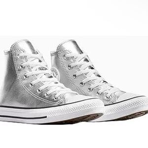 Converse Chucj Taylor all star Silver High Top Sneakers